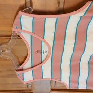 Pink and white Original Use brand tank top
